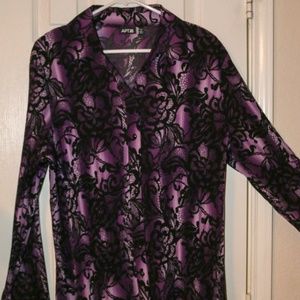 Purple blouse with lace design